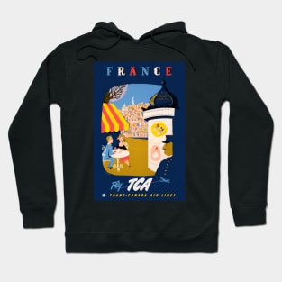 Vintage Travel Poster France Fly TCA Hoodie